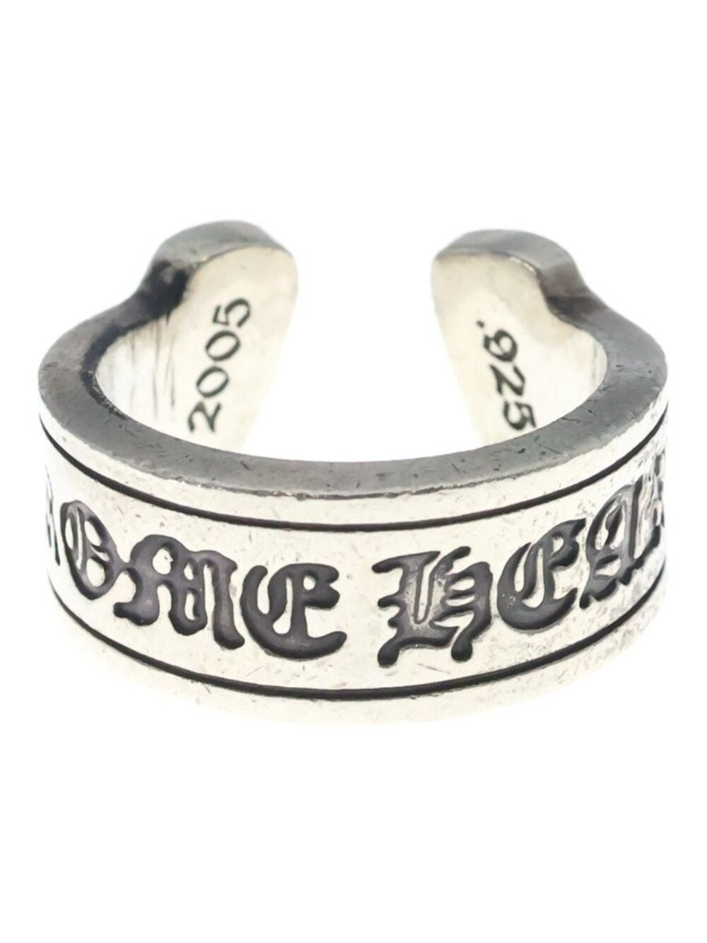 Chrome Hearts LG Scroll Label Large Ring Silver